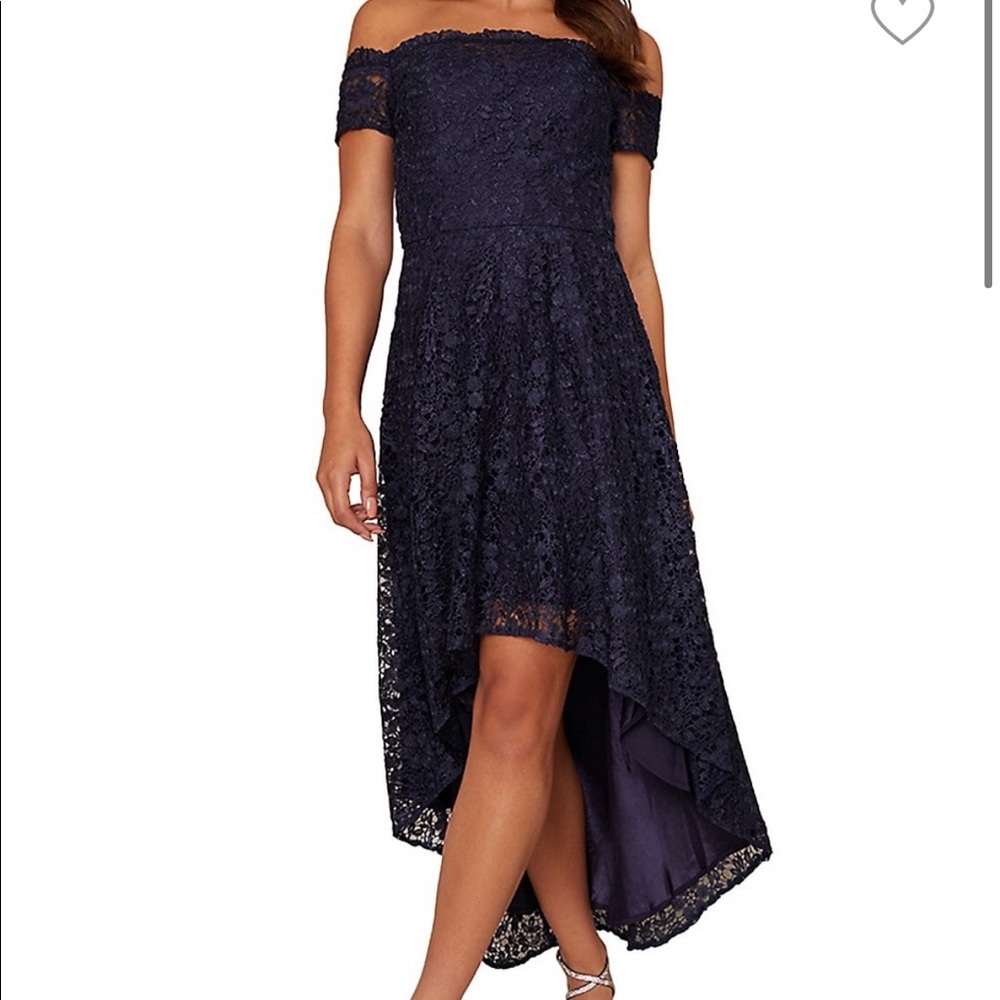 Navy high-low formal dress